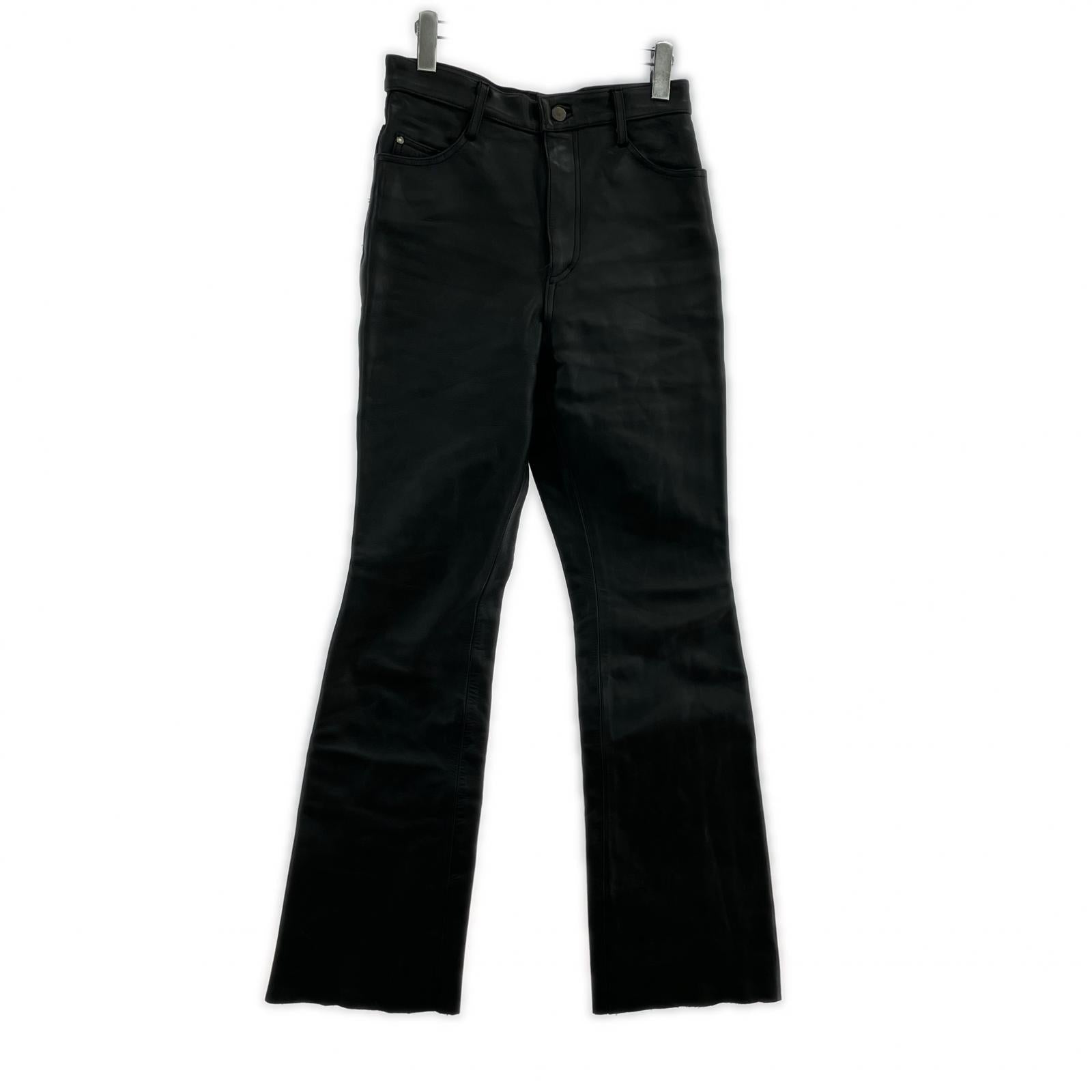 パンツ 牛革 レザーパンツ BLK S ブラック