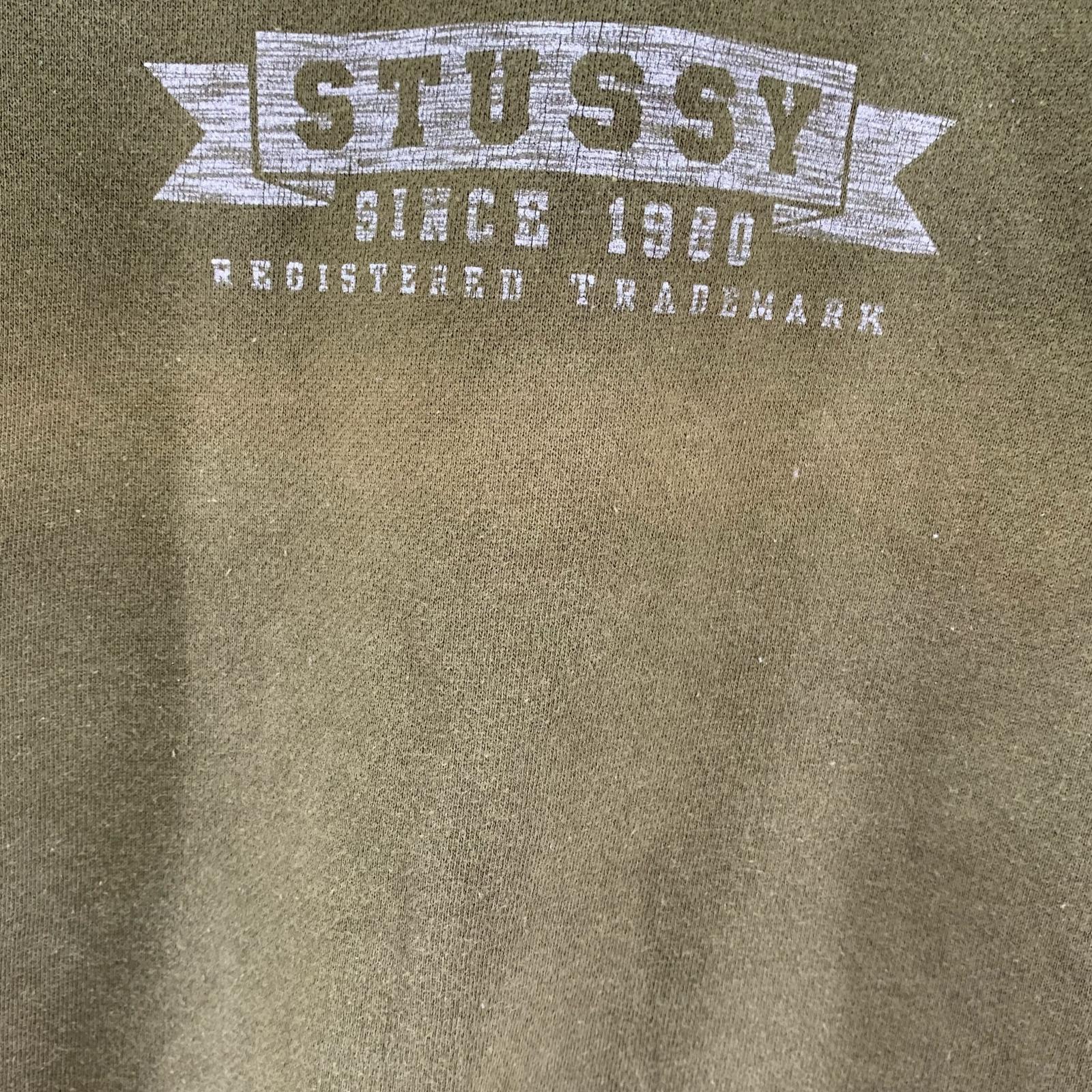 スウェット 90s 紺タグ プリントスウェット(L) カーキ L カーキ