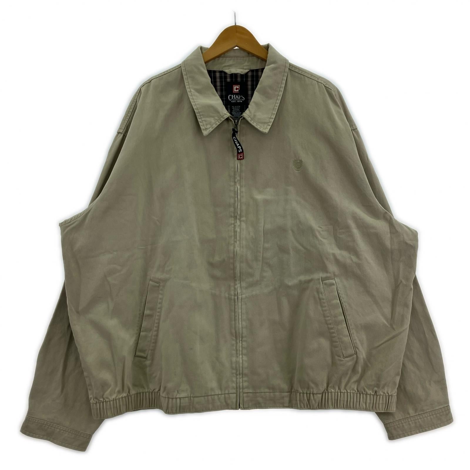 ジャケット CHAPS コットンジャケット 裏地チェック BEG XXL ベージュ