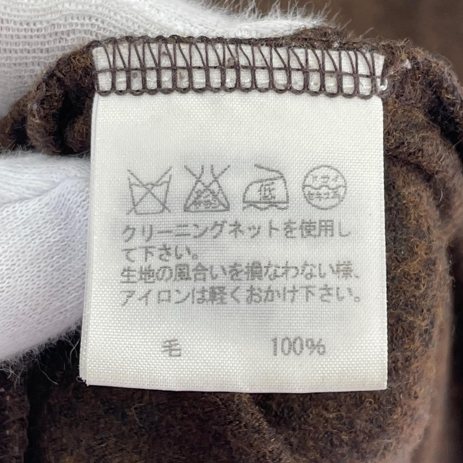 カーディガン ウール ロングカーディガン 茶 M ブラウン