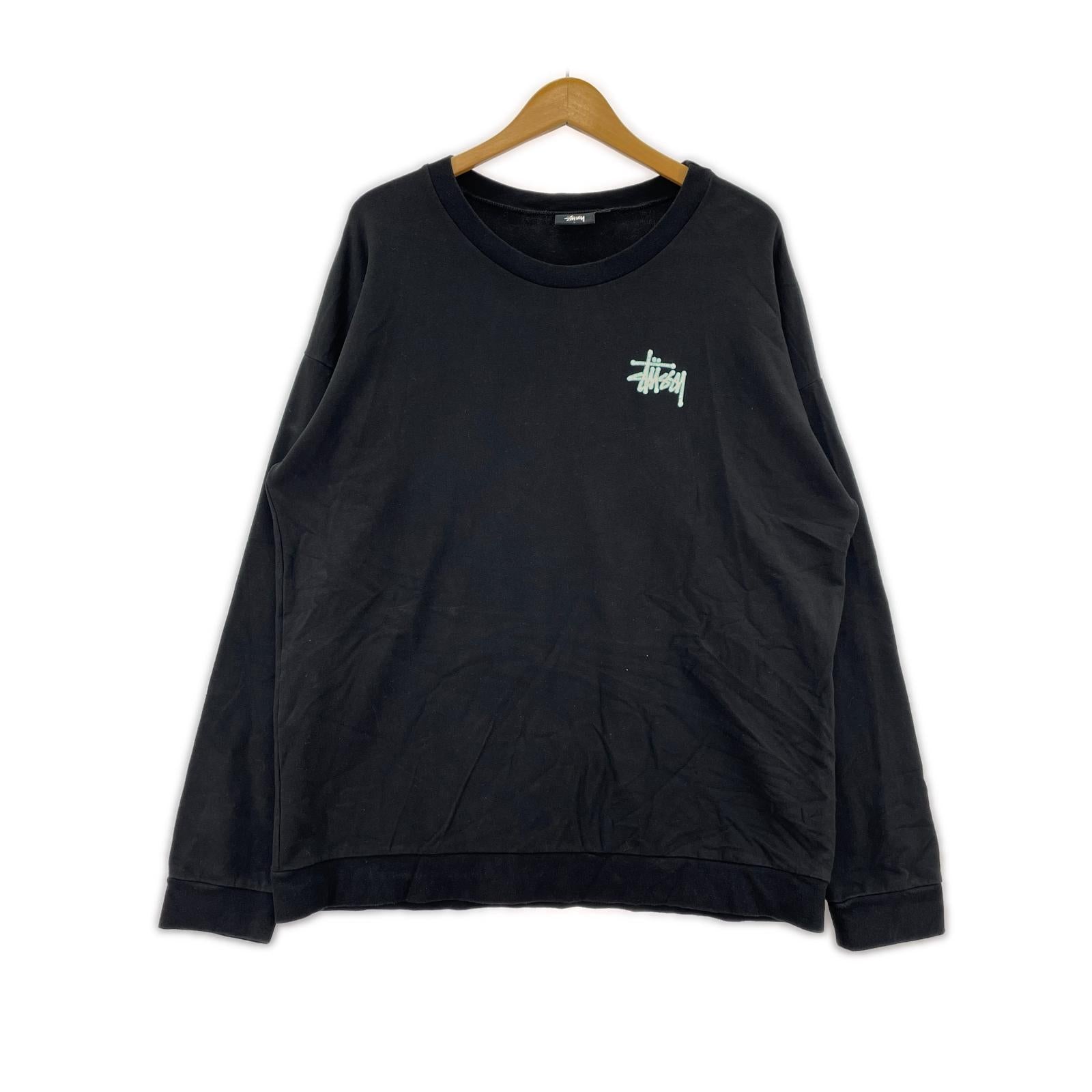 長袖Tシャツ STUSSY Spandex Crewneck Sweatshirt L 黒 L ブラック