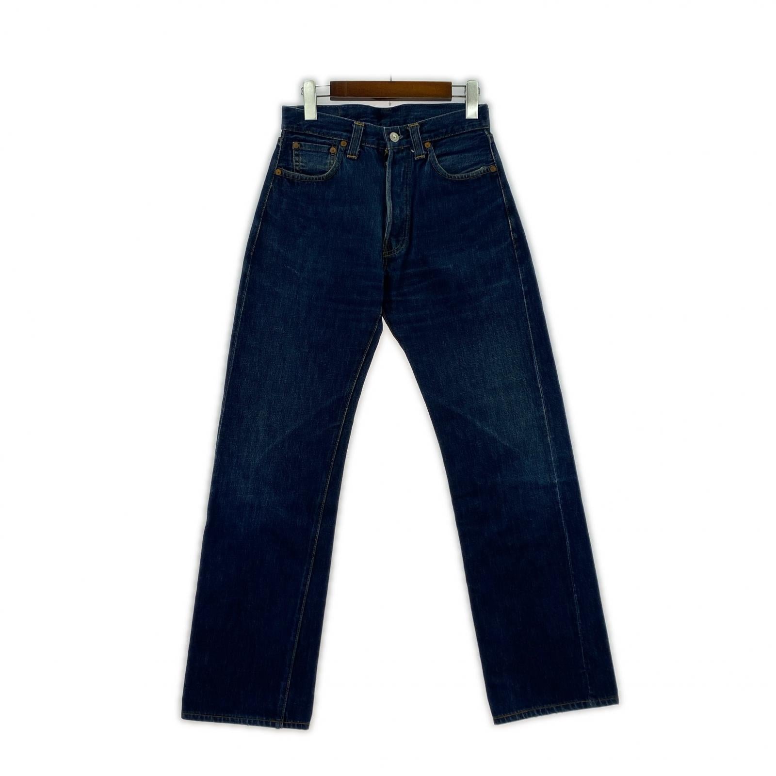 デニムパンツ 00年製 501XX復刻 555バレンシア工場 BIG E W30 30 ネイビー
