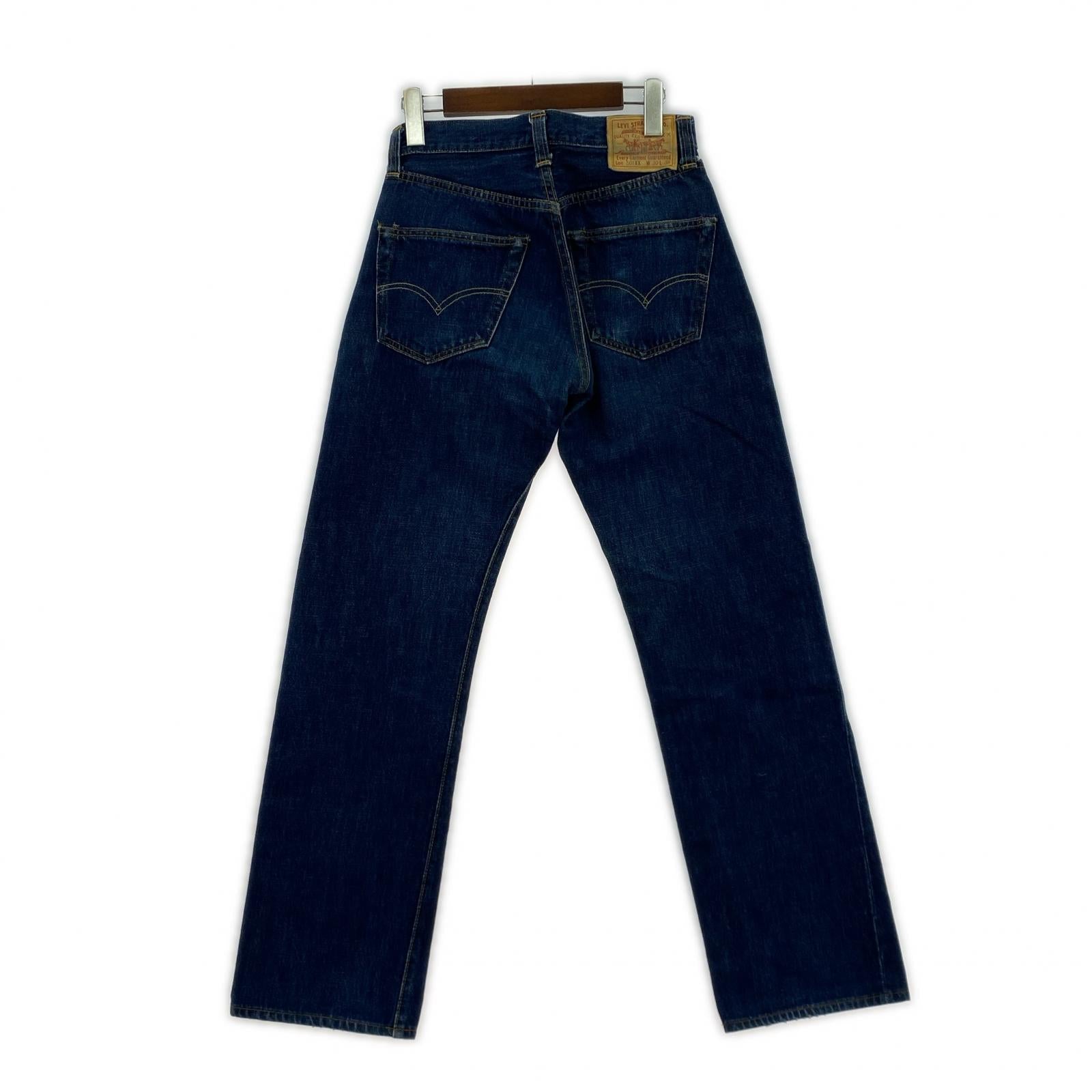 デニムパンツ 00年製 501XX復刻 555バレンシア工場 BIG E W30 30 ネイビー