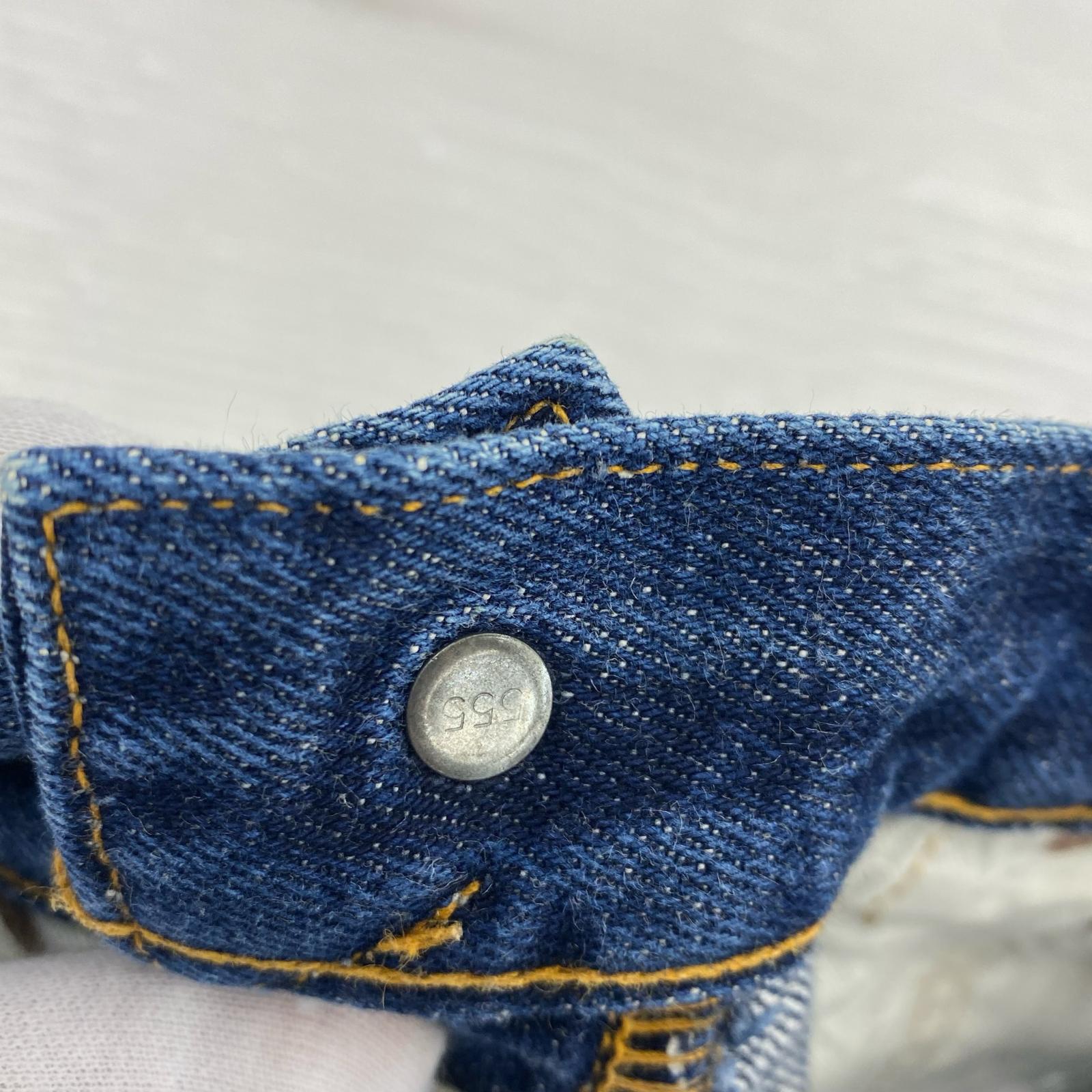 デニムパンツ 00年製 501XX復刻 555バレンシア工場 BIG E W30 30 ネイビー