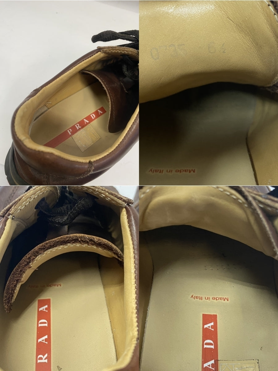 PRADA SPORTS/レザースニーカー/ブラウン/6 1.2