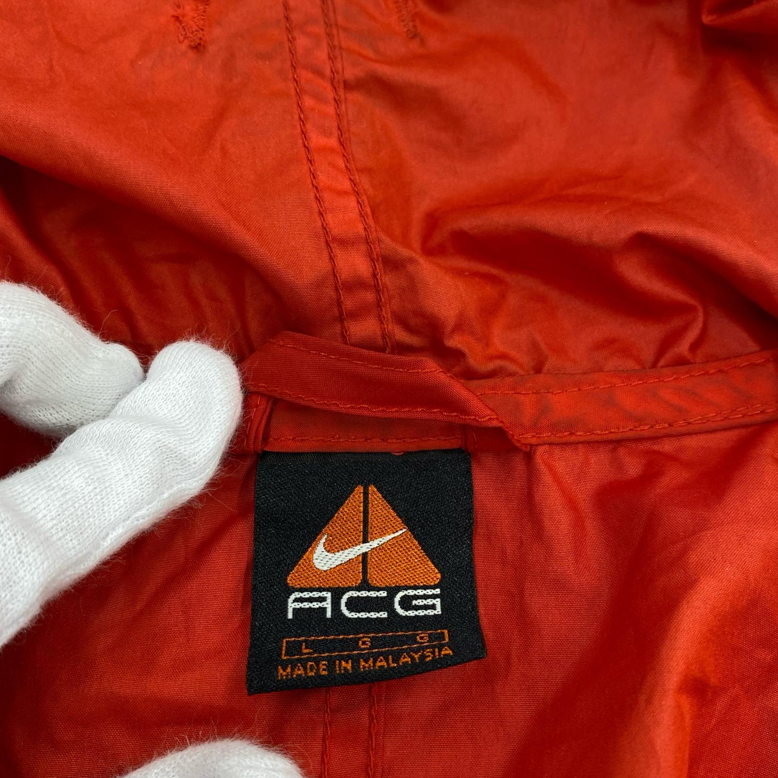 ジャケット NIKE ACG ナイロンアノラックパーカー L 赤×黒 L