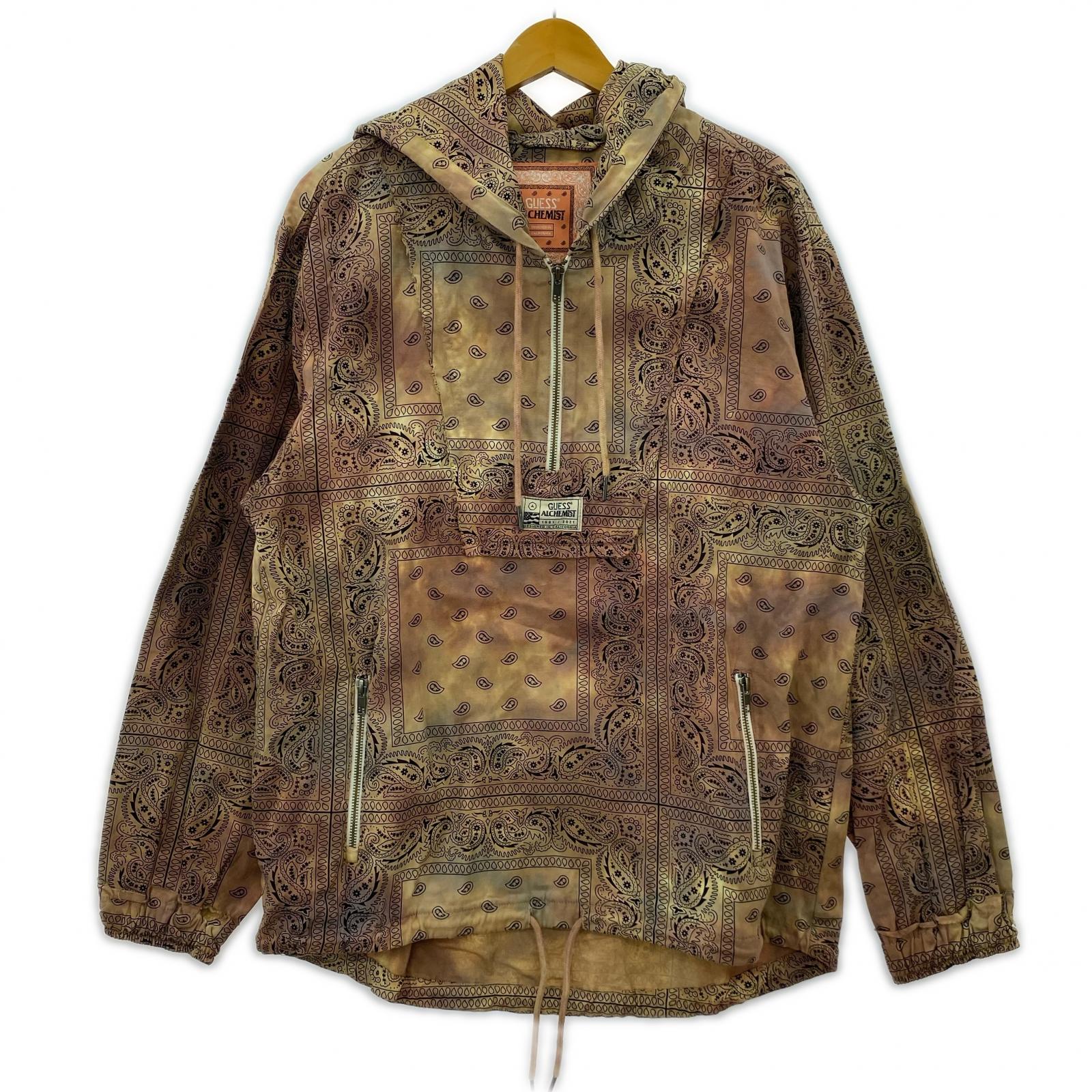 パーカー GUESS×ALCHEMIST ペイズリー柄アノラックパーカー M M マルチカラー