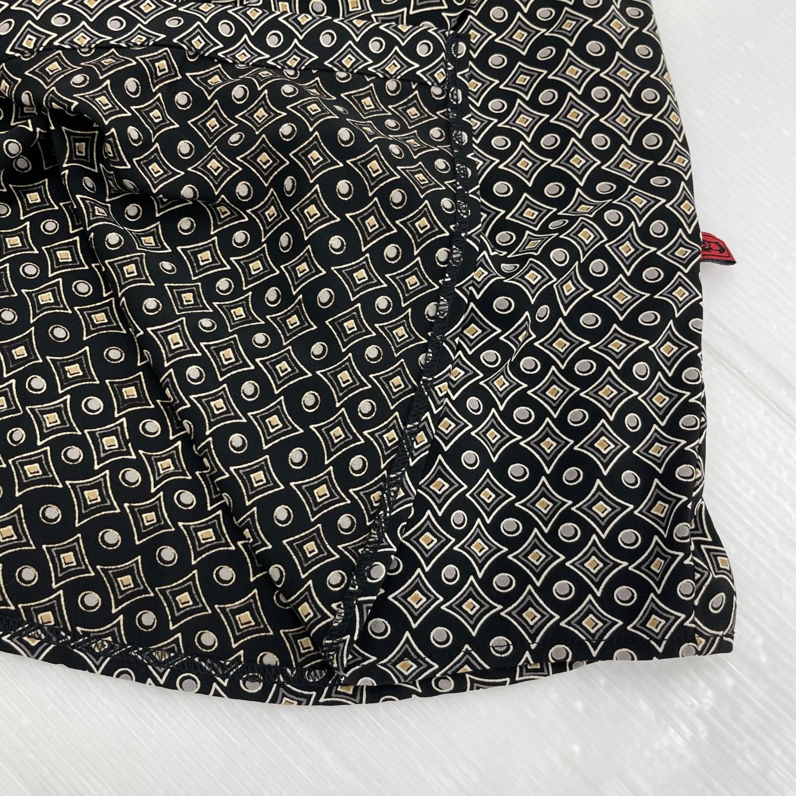長袖シャツ DOG TOWN 胸刺繍 和柄ポリビッグシャツ XL 黒 ブラック