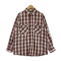 長袖シャツ FIVE BROTHER 90s チェックネルシャツ L 赤×白×茶 L