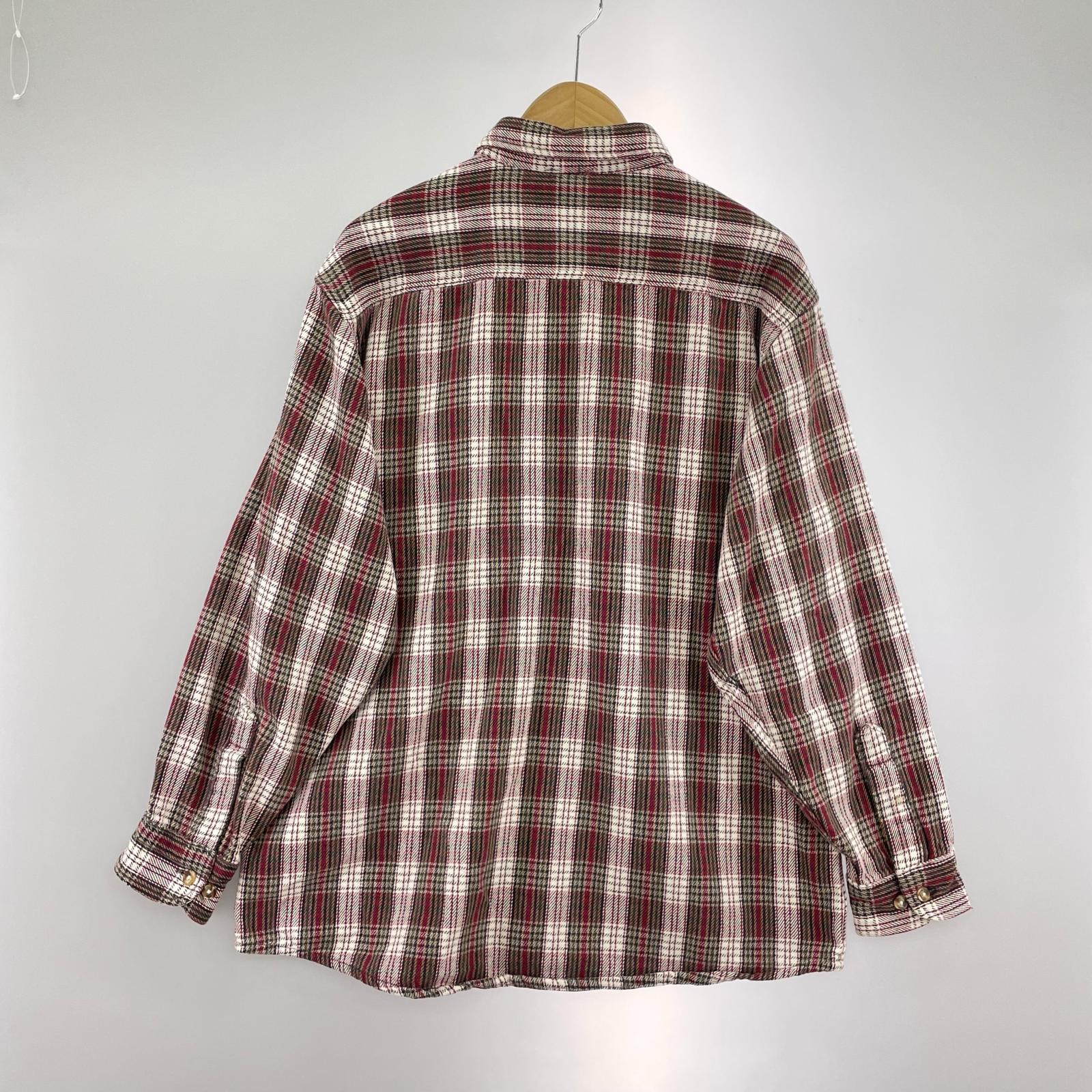 長袖シャツ FIVE BROTHER 90s チェックネルシャツ L 赤×白×茶 L