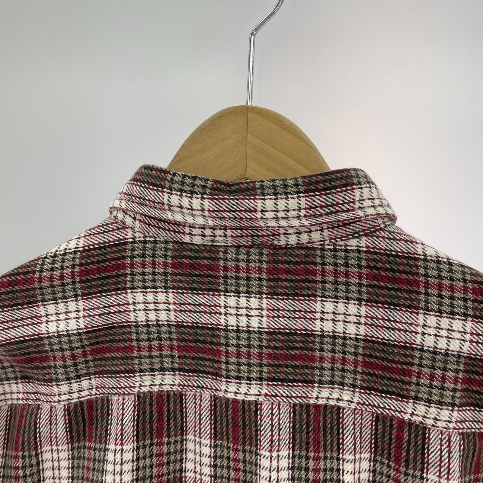 長袖シャツ FIVE BROTHER 90s チェックネルシャツ L 赤×白×茶 L