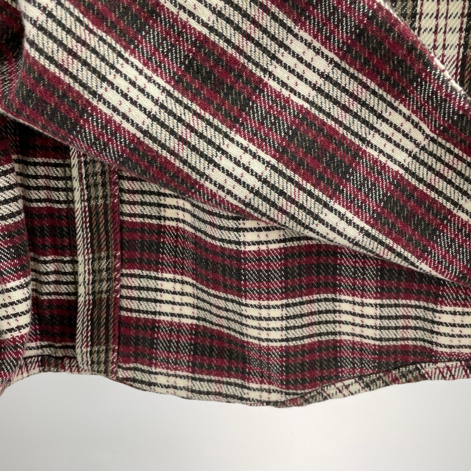 長袖シャツ FIVE BROTHER 90s チェックネルシャツ L 赤×白×茶 L