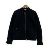 ジャケット A BATHING APE 00s スターキルティング スウェットライダースジャケット M 黒 M ブラック