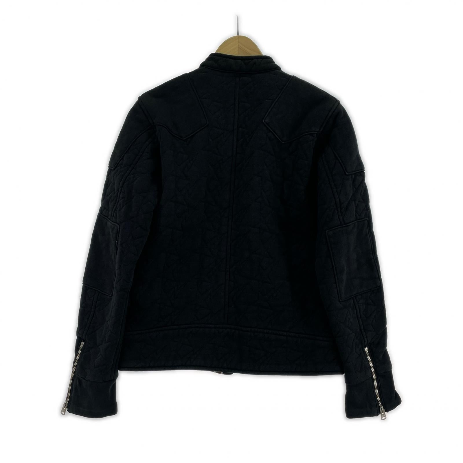 ジャケット A BATHING APE 00s スターキルティング スウェットライダースジャケット M 黒 M ブラック