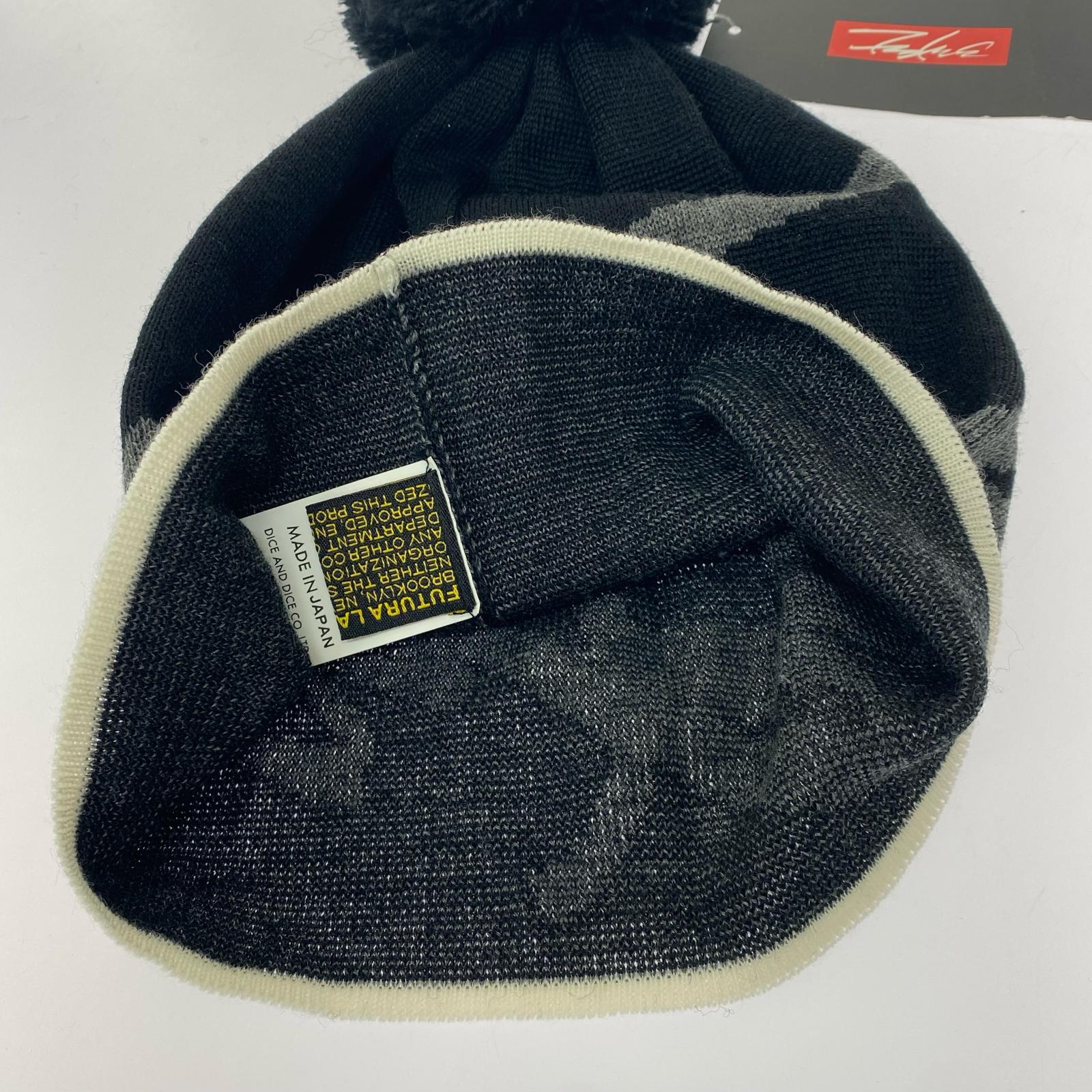ニットキャップ FUTURA LABORATORIES ボンボンニット帽 黒 ブラック