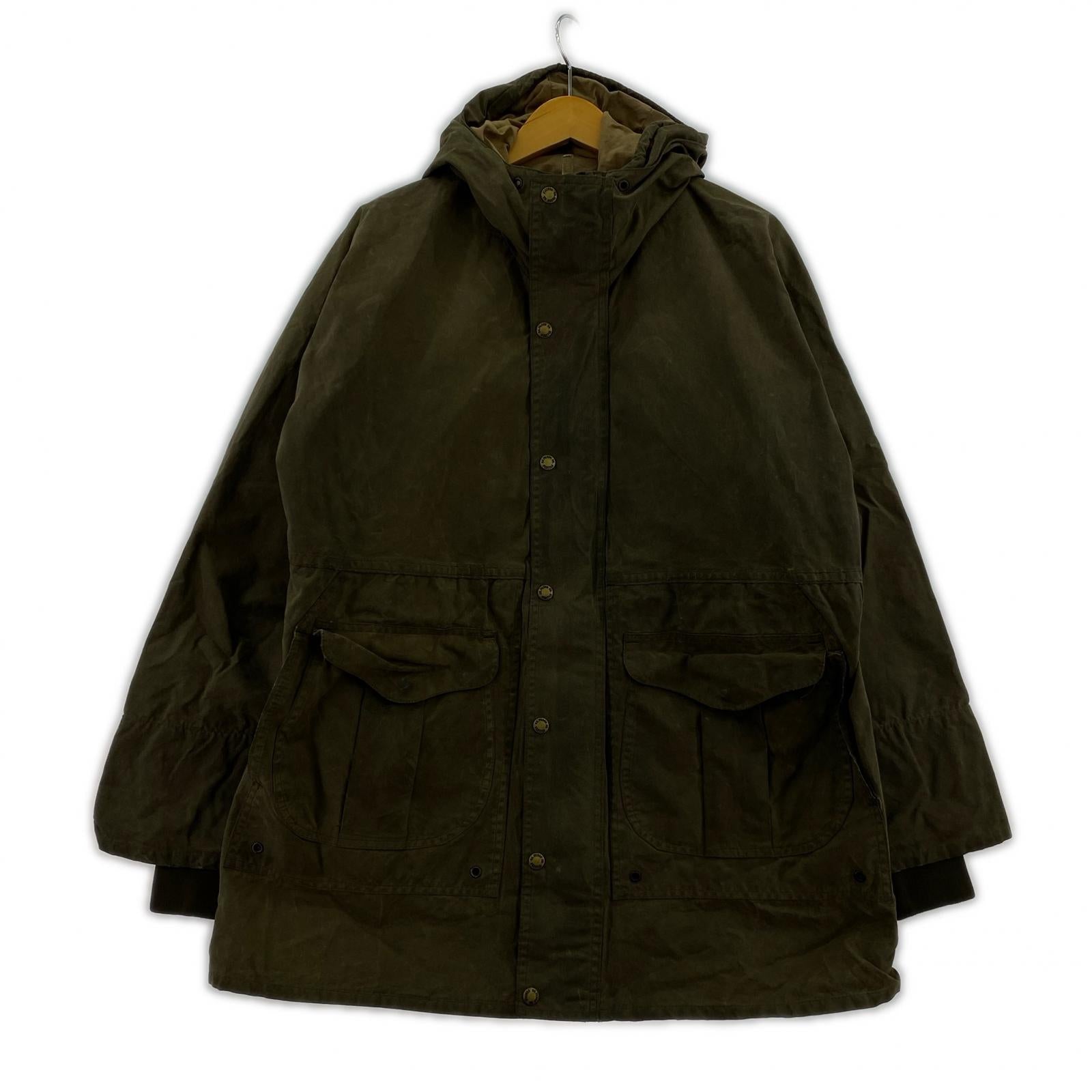 ジャケット USA製 コットンオイルドフード付きジャケット カーキ (l) L カーキ
