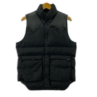 ダウンベスト Rocky Mountain FeatherBed×BEAMS×PORTER トリプルネーム レザーヨークダウンベスト 36 黒 36 ブラック