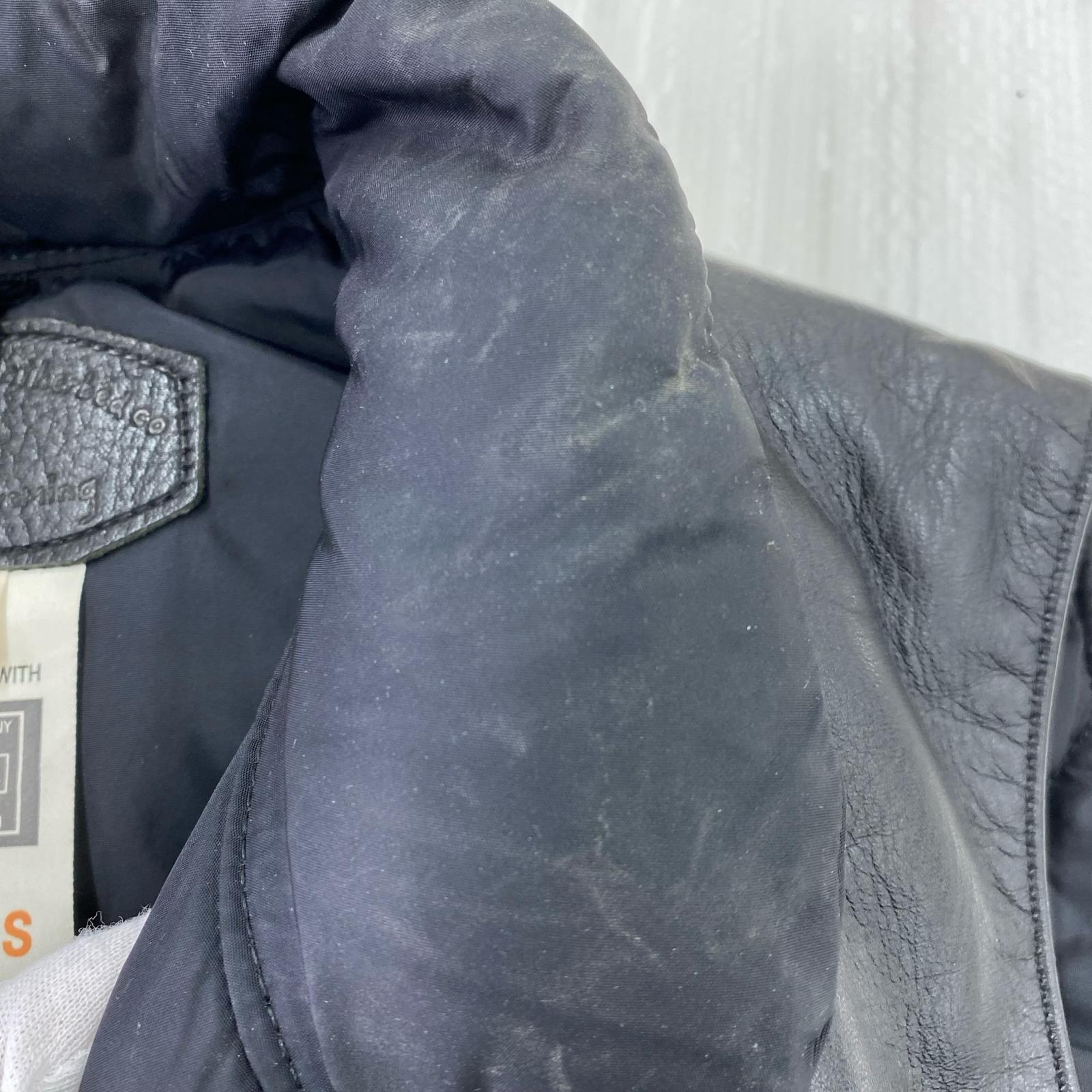 ダウンベスト Rocky Mountain FeatherBed×BEAMS×PORTER トリプルネーム レザーヨークダウンベスト 36 黒 36 ブラック