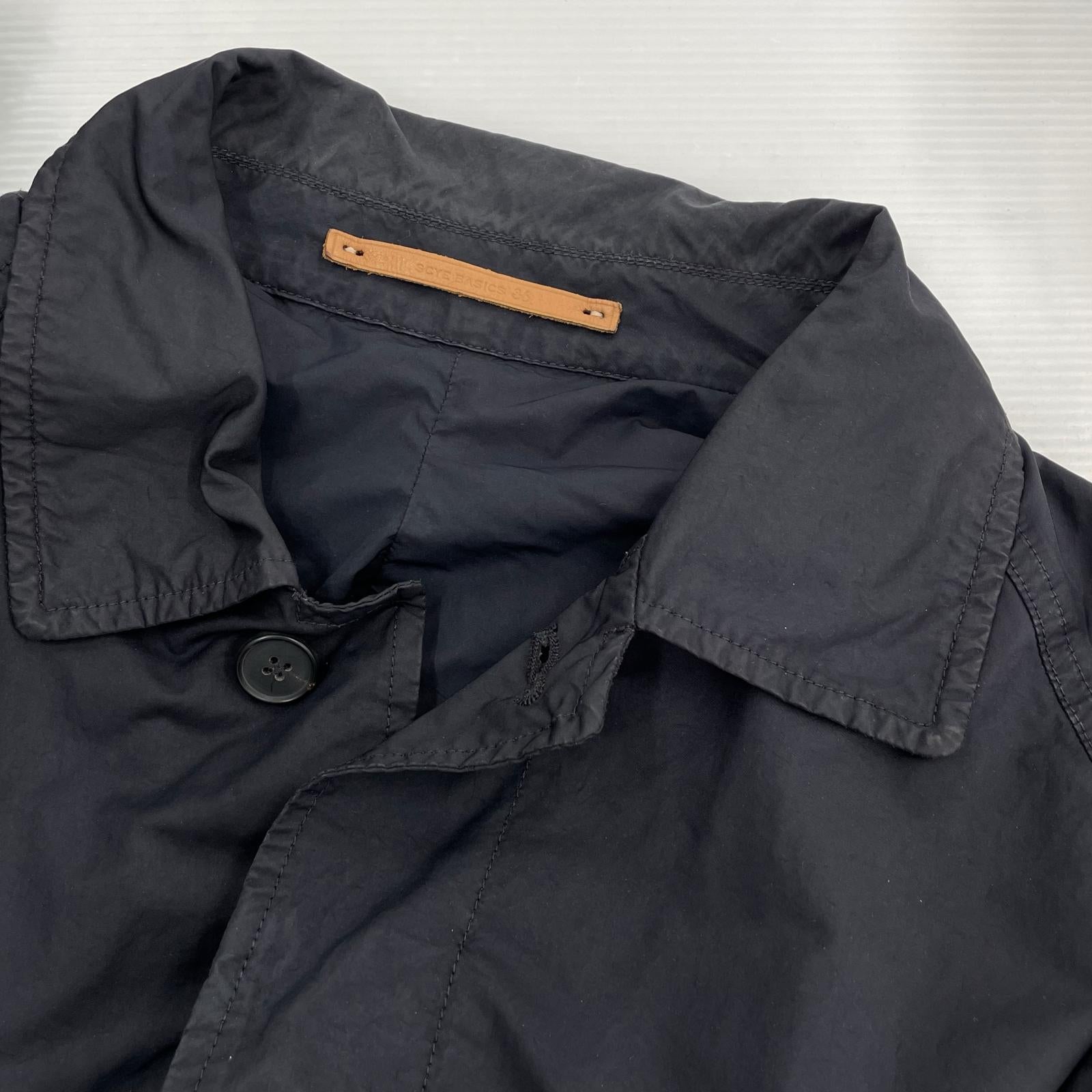 ジャケット SCYE BASICS PE/NY 高密度タフタ製品染めバルマカーンコート 36 黒 36 ブラック