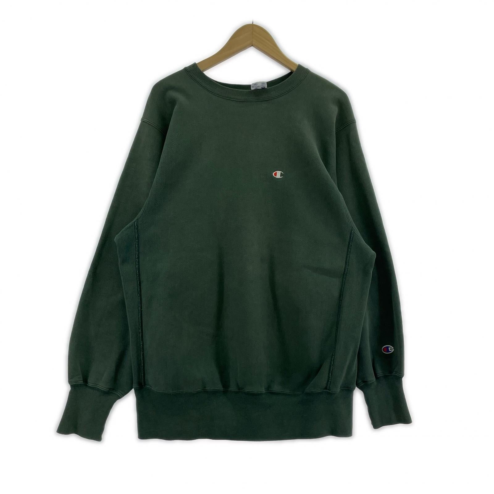 スウェット 90s メキシコ製 トリコタグ リバースウィーブスウェット(XL) グリーン グリーン