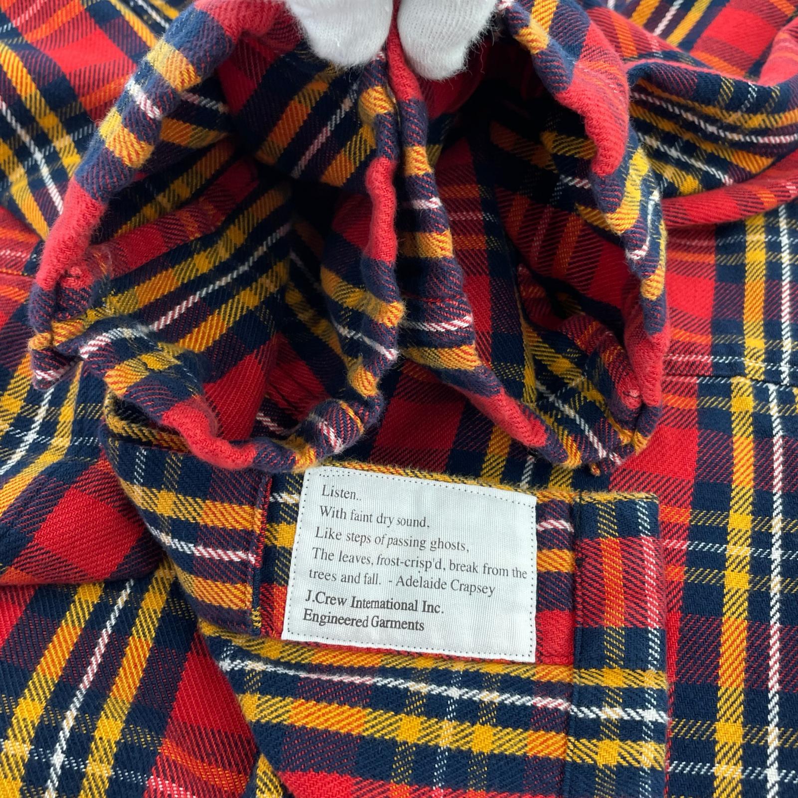 長袖シャツ J.CREW ネルシャツ 赤系(M)