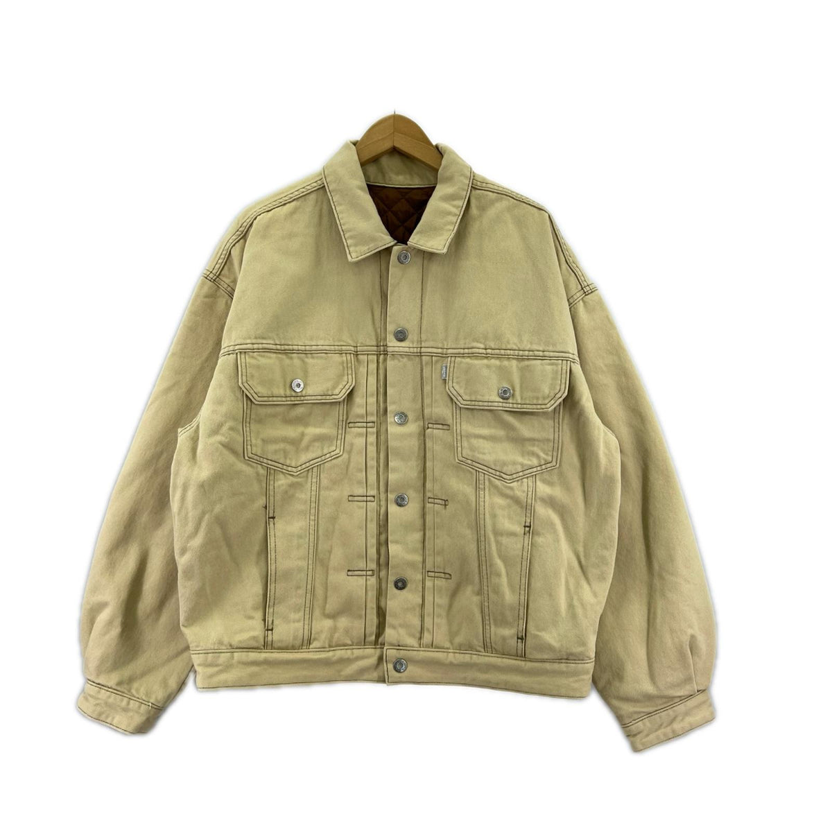ジャケット Levi's リバーシブルキルティングブルゾン 白 ベージュ
