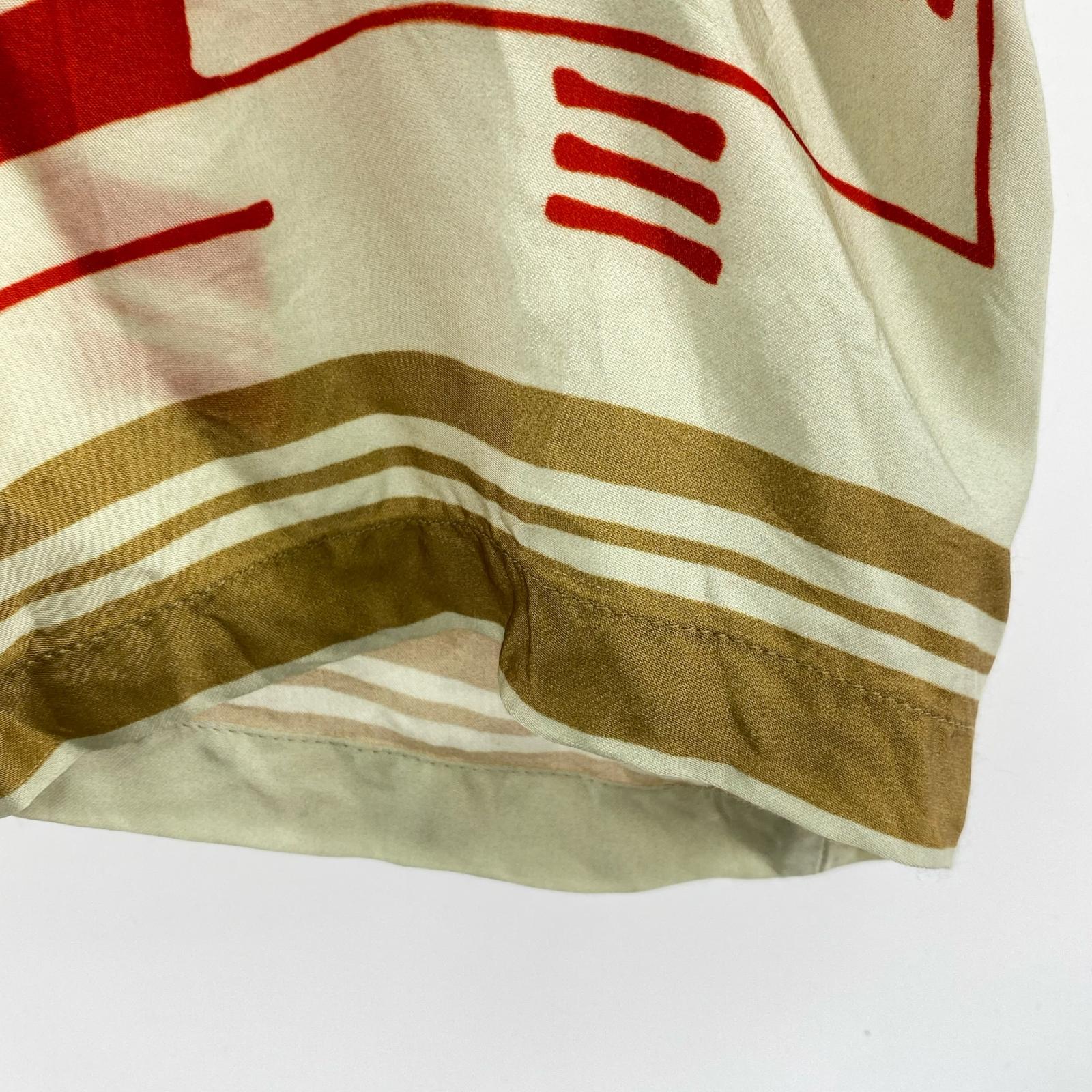 長袖シャツ 総柄シルクガウン M M ベージュ
