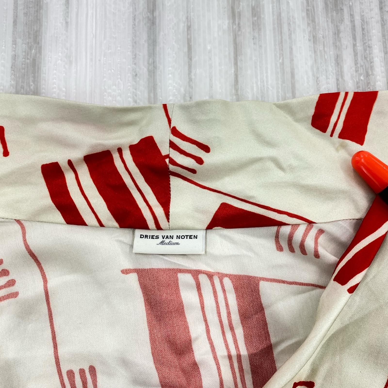 長袖シャツ 総柄シルクガウン M M ベージュ