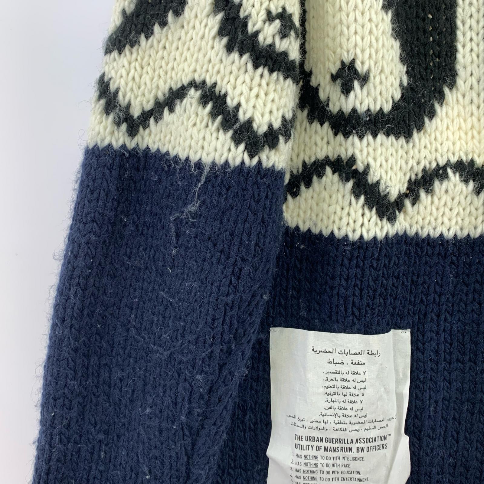 ニット BLACK WEIRDOS CANNABIS別注 Yin Yang Knit M M ネイビー