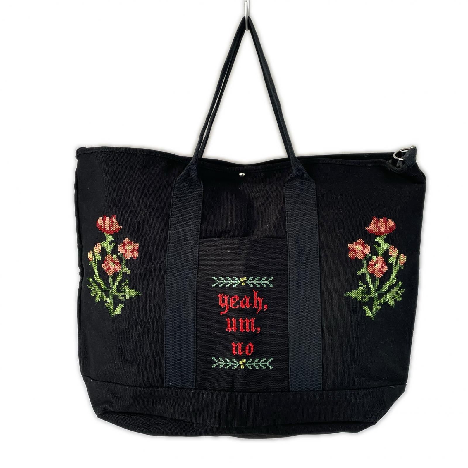 その他バッグ Flower cross stitch ブラック