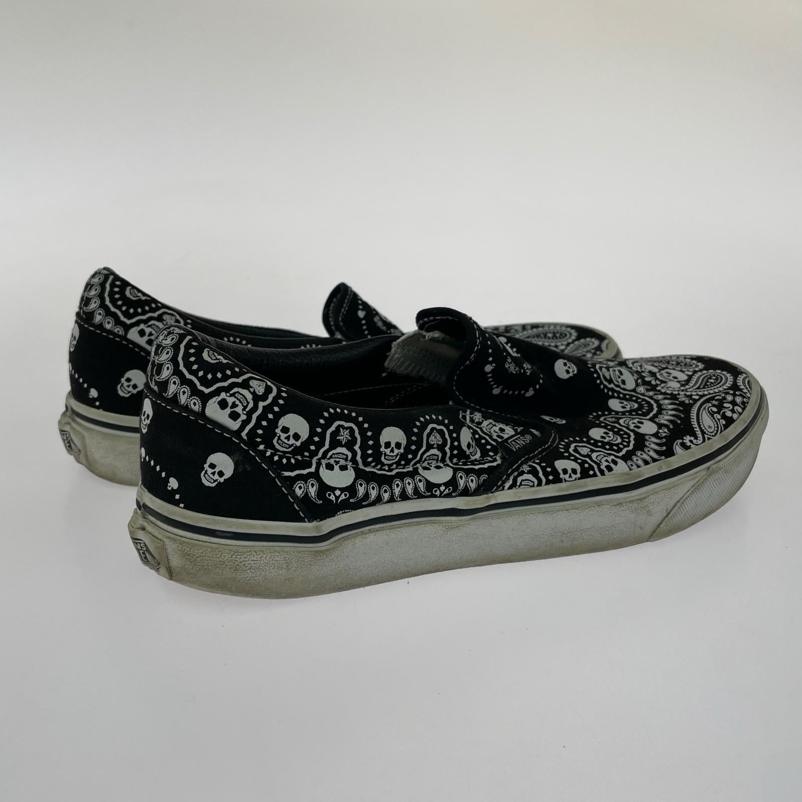 スニーカー slip-on スカル ペイズリー (26cm) 26cm (US8 UK7 1/2 EU42) ブラック