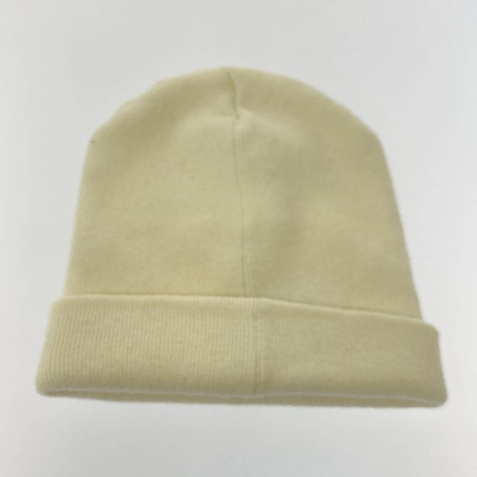 ニットキャップ ニットキャップ レザーパッチ 白 ホワイト