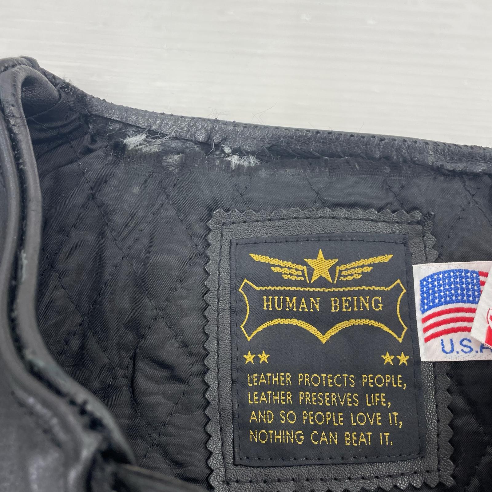 その他アウター HUMAN BEING Leather Vest BLK ブラック