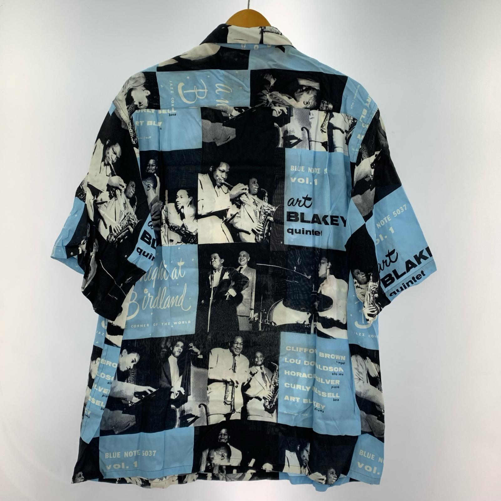 半袖シャツ × BLUE NOTE レーヨンアロハシャツ M ブラック