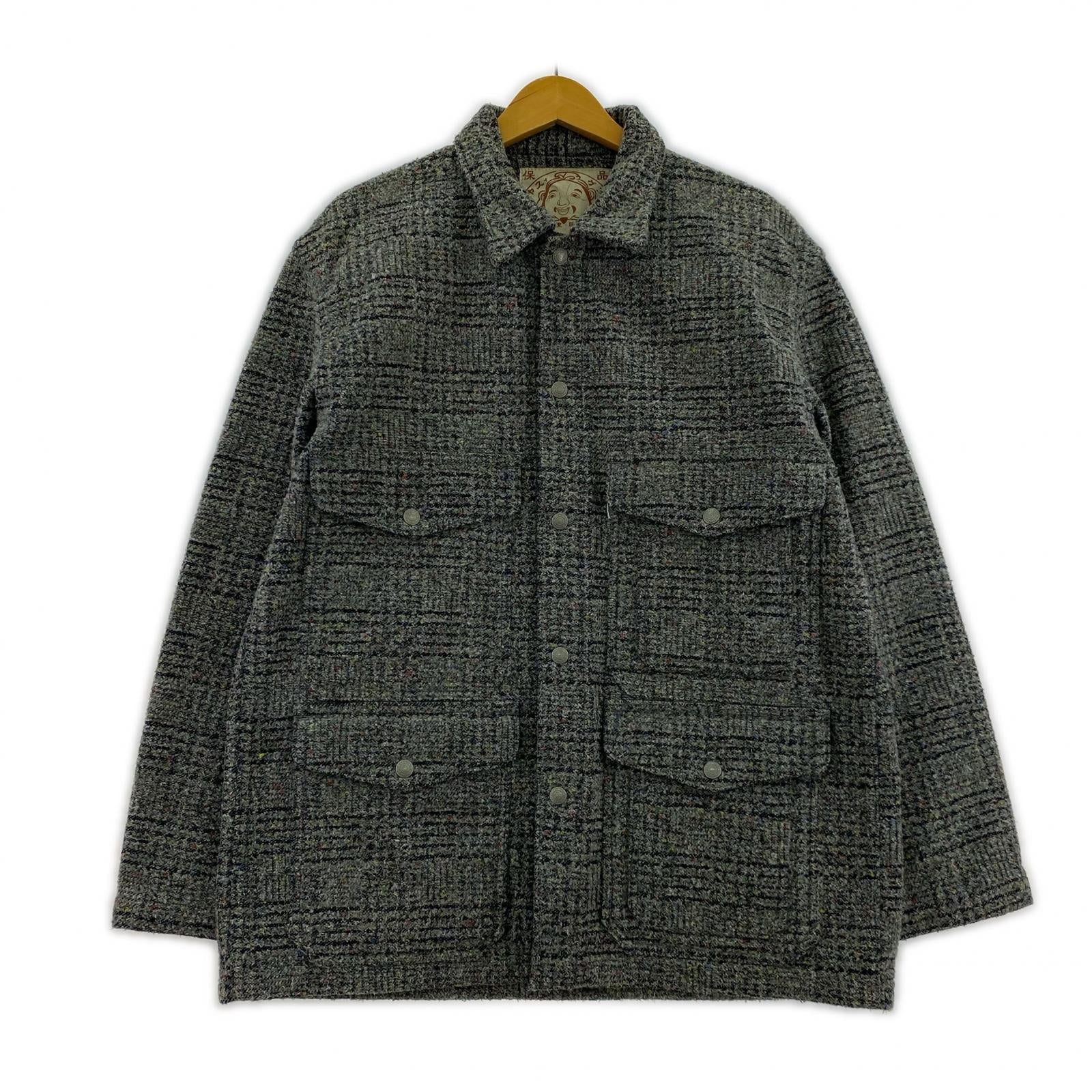 ジャケット EVISU Tweed ネップツイードカバーオール 42 GRY 42