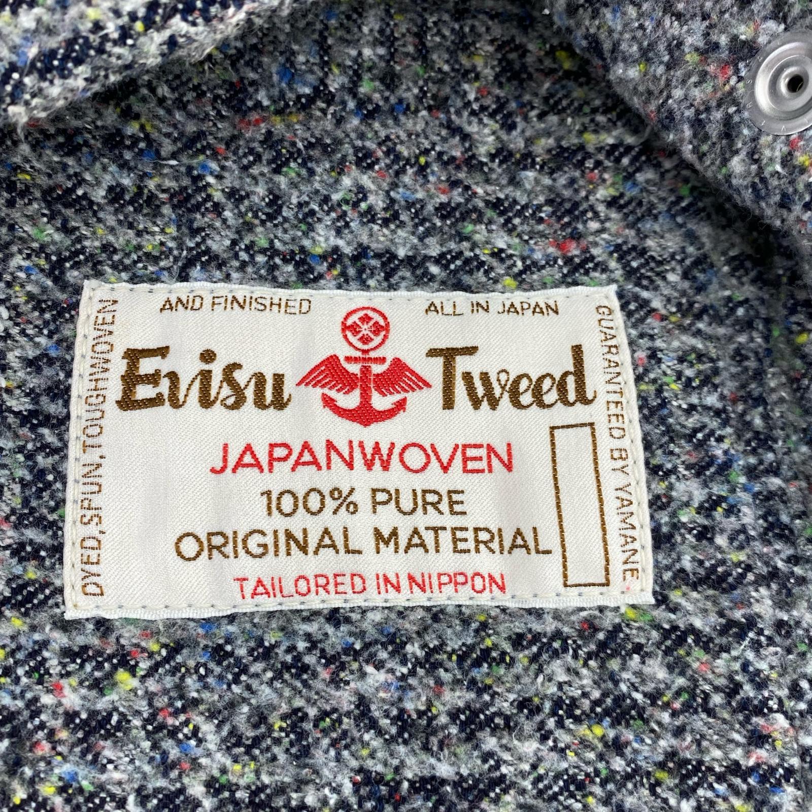 ジャケット EVISU Tweed ネップツイードカバーオール 42 GRY 42