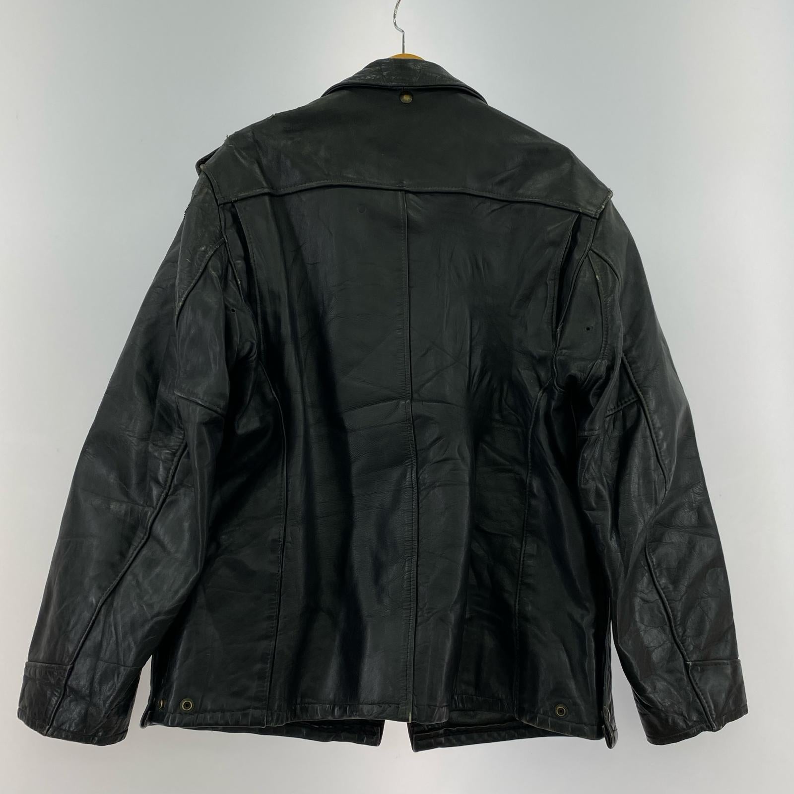 レザージャケット 80s レザーポリスマンジャケット 46 BLK 46 ブラック