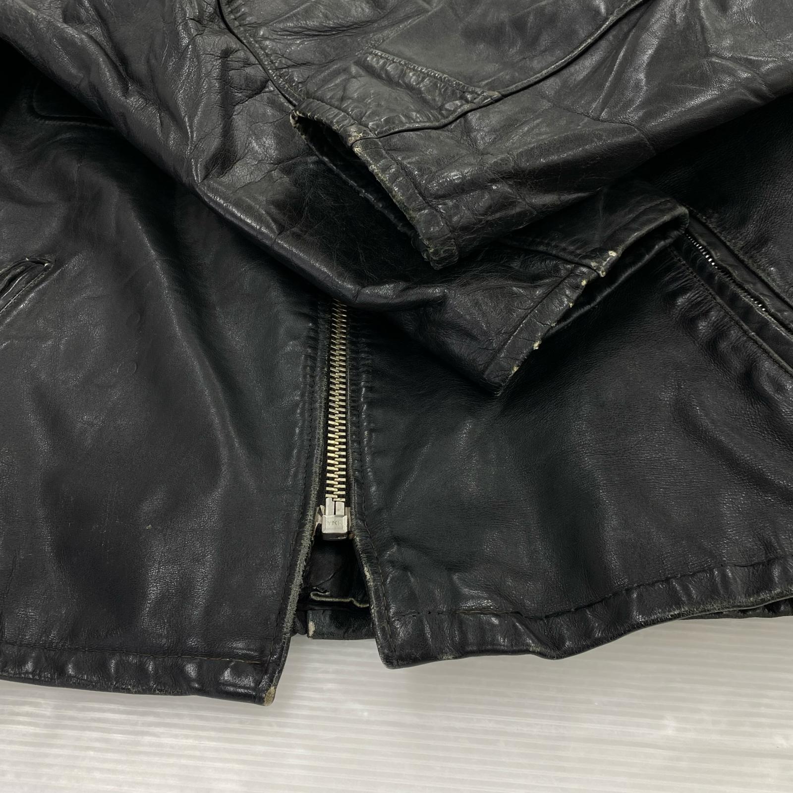 レザージャケット 80s レザーポリスマンジャケット 46 BLK 46 ブラック