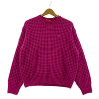 ニット SMALL LOGO WAFFLE SWEATER PINK S ピンク