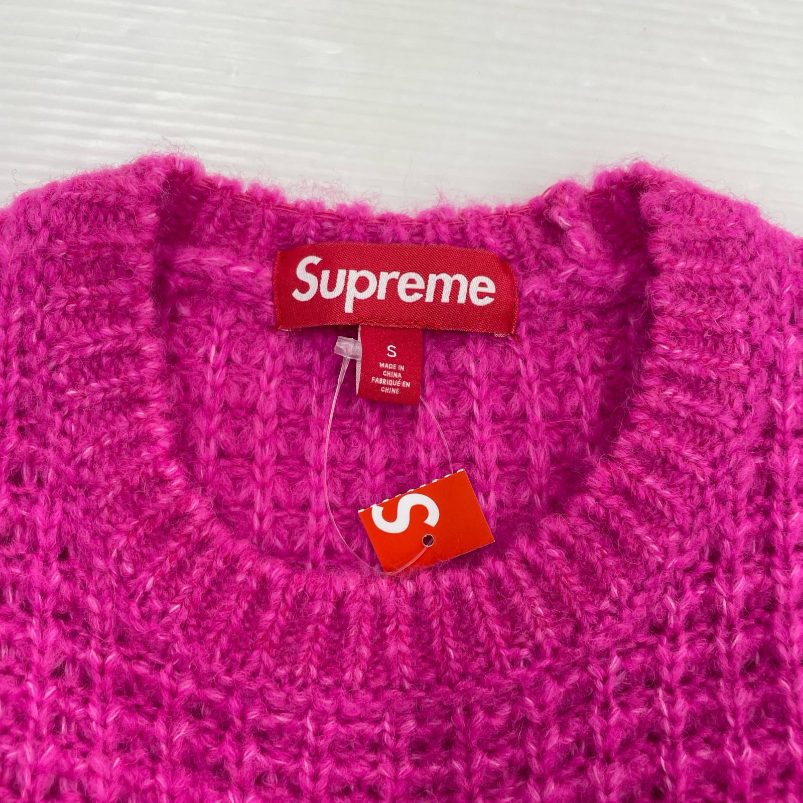 ニット SMALL LOGO WAFFLE SWEATER PINK S ピンク