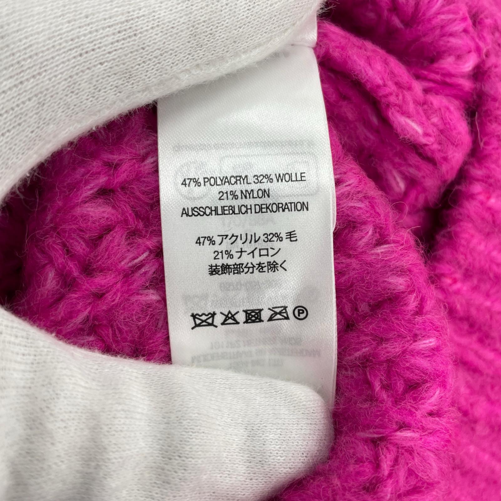 ニット SMALL LOGO WAFFLE SWEATER PINK S ピンク