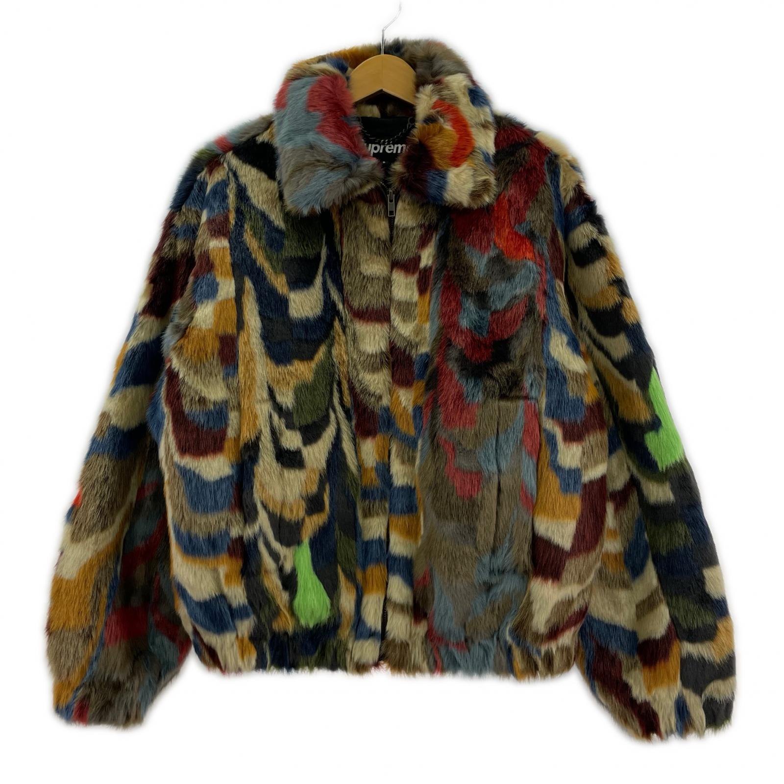 ジャケット 22AW Multicolor Faux Fur Bomber Jacket S S