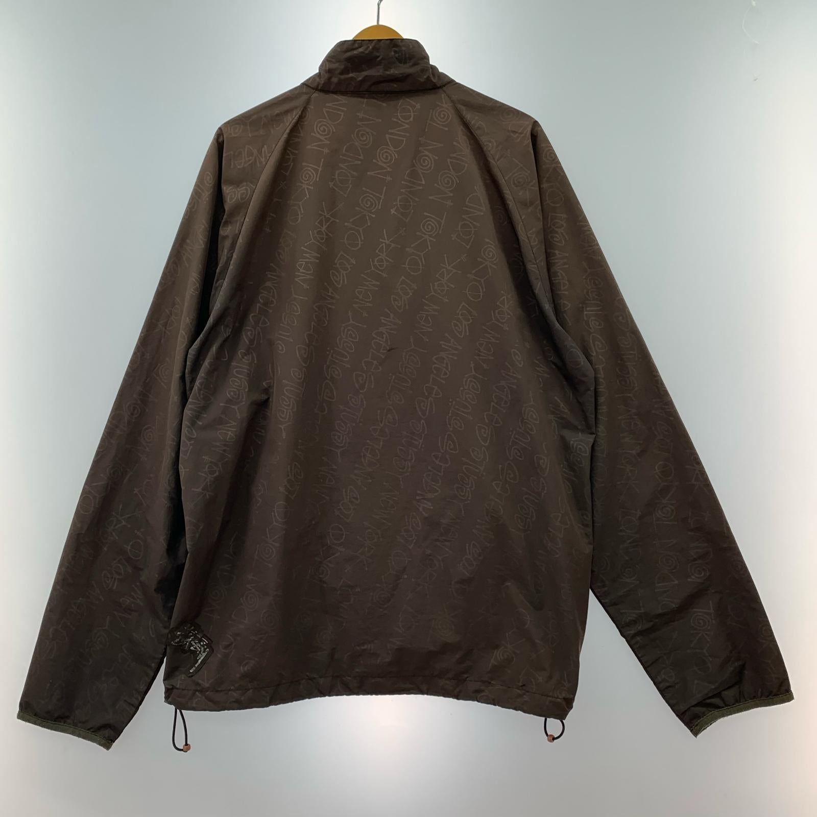 ジャケット 90s~ STUSSY GEAR シャドープリント ナイロンジャケット XL 茶 ブラウン