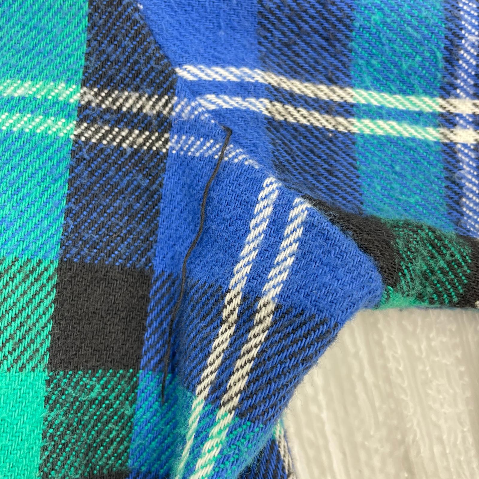 長袖シャツ 90s FIVE BROTHER チェックネルシャツ XL 青×緑