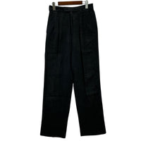 パンツ COMME des GARCONS HOMME 80s デカオム 2タック リネンスラックス S S ブラック