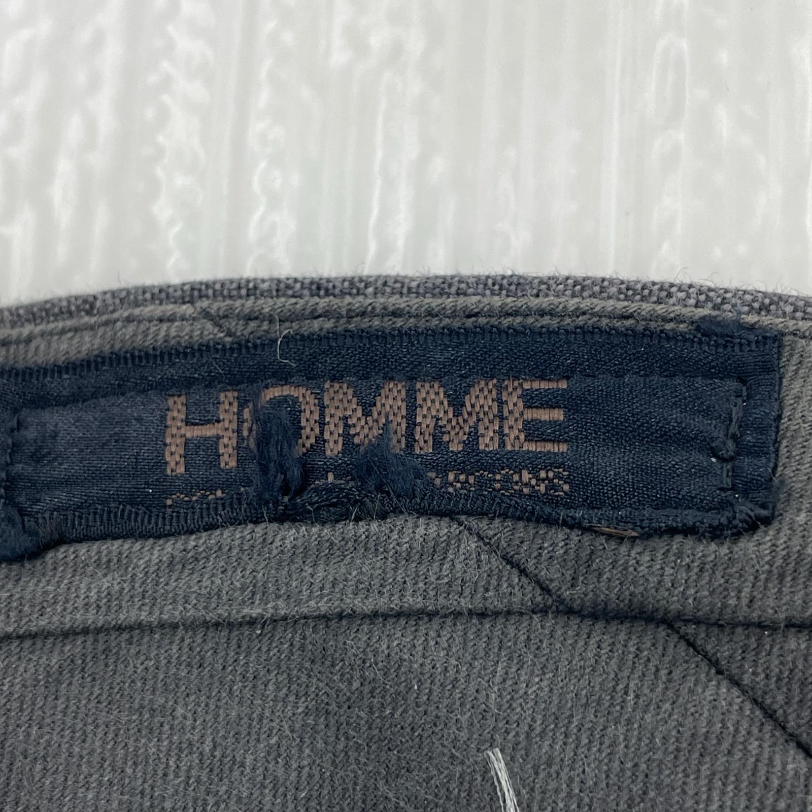 パンツ COMME des GARCONS HOMME 80s デカオム 2タック リネンスラックス S S ブラック