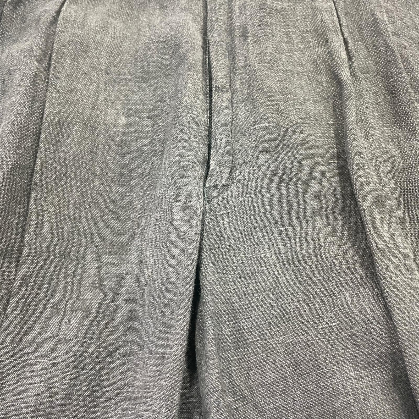 パンツ COMME des GARCONS HOMME 80s デカオム 2タック リネンスラックス S S ブラック