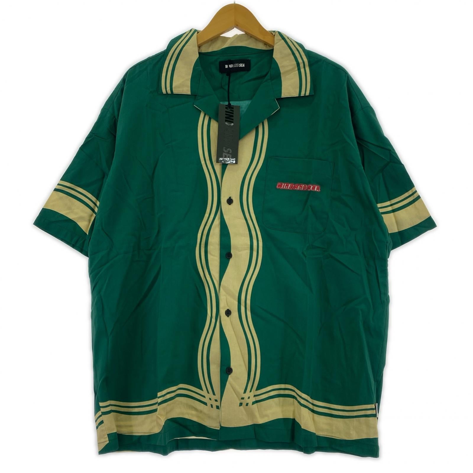 半袖シャツ ×UFO NOODLE OPEN COLLAR SHIRT 緑 M M グリーン