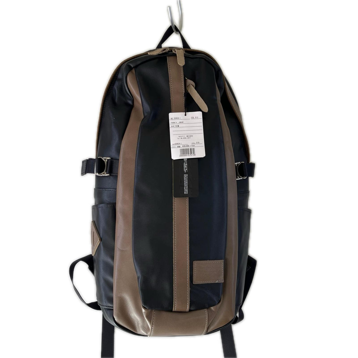リュック・デイパック LEATHER OVER/リュック/レザー/ブラック×ネイビー/03454-1