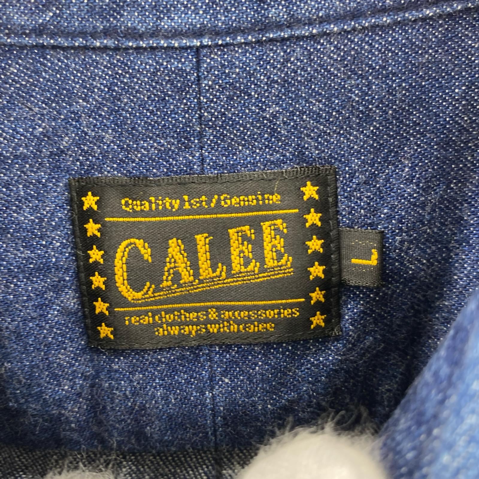 長袖シャツ CALEE L/Sシャンブレーシャツ BLU L ブルー
